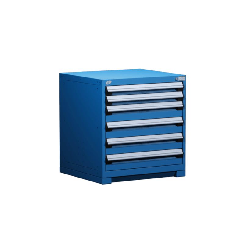 30"W X 27"D X 32"H Heavy-Duty Stationary Cabinet, 6 Drawers (With Compartments)