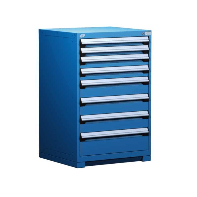 30"W X 27"D X 46"H Heavy-Duty Stationary Cabinet, 8 Drawers (With Compartments)