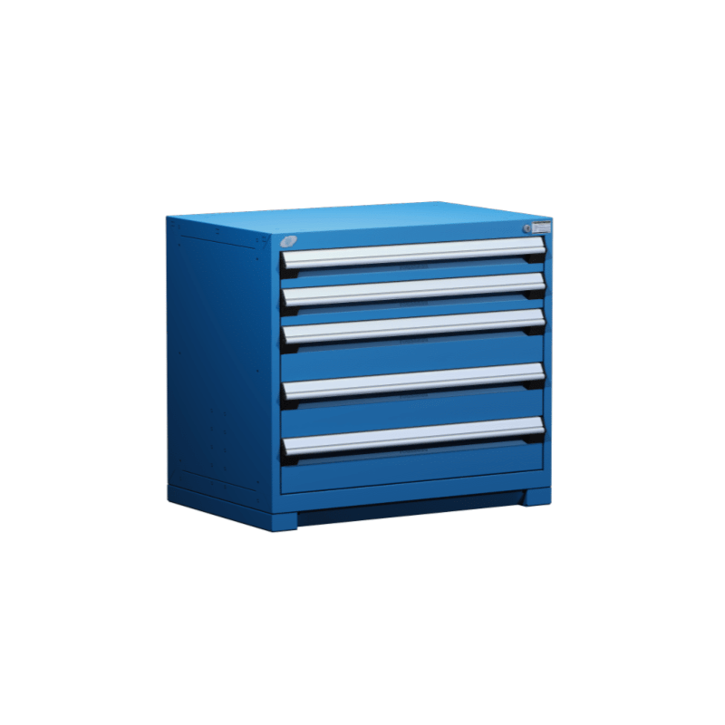 36"W X 18"D X 32"H Heavy-Duty Stationary Cabinet, 5 Drawers (With Compartments)