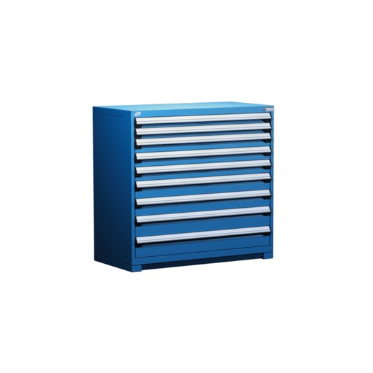 48"W X 27"D X 46"H Heavy-Duty Stationary Cabinet, 9 Drawers (With Compartments)