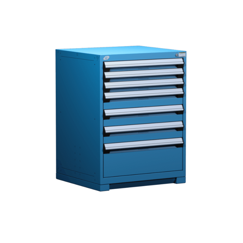 30"W X 27"D X 40"H Heavy-Duty Stationary Cabinet, 7 Drawers (With Compartments)
